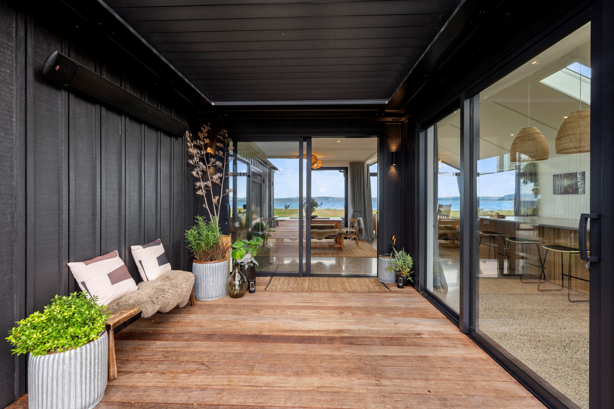 Louvred entrance by Built Spaces your local builder in Taupo